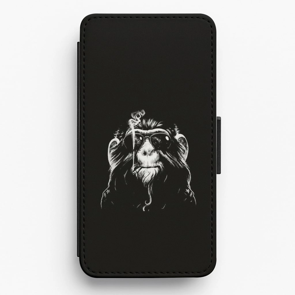 Smoking Monkey Flip Wallet Phone Case Flexible Design
