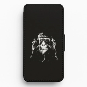 Smoking Monkey Flip Wallet Phone Case Flexible Design