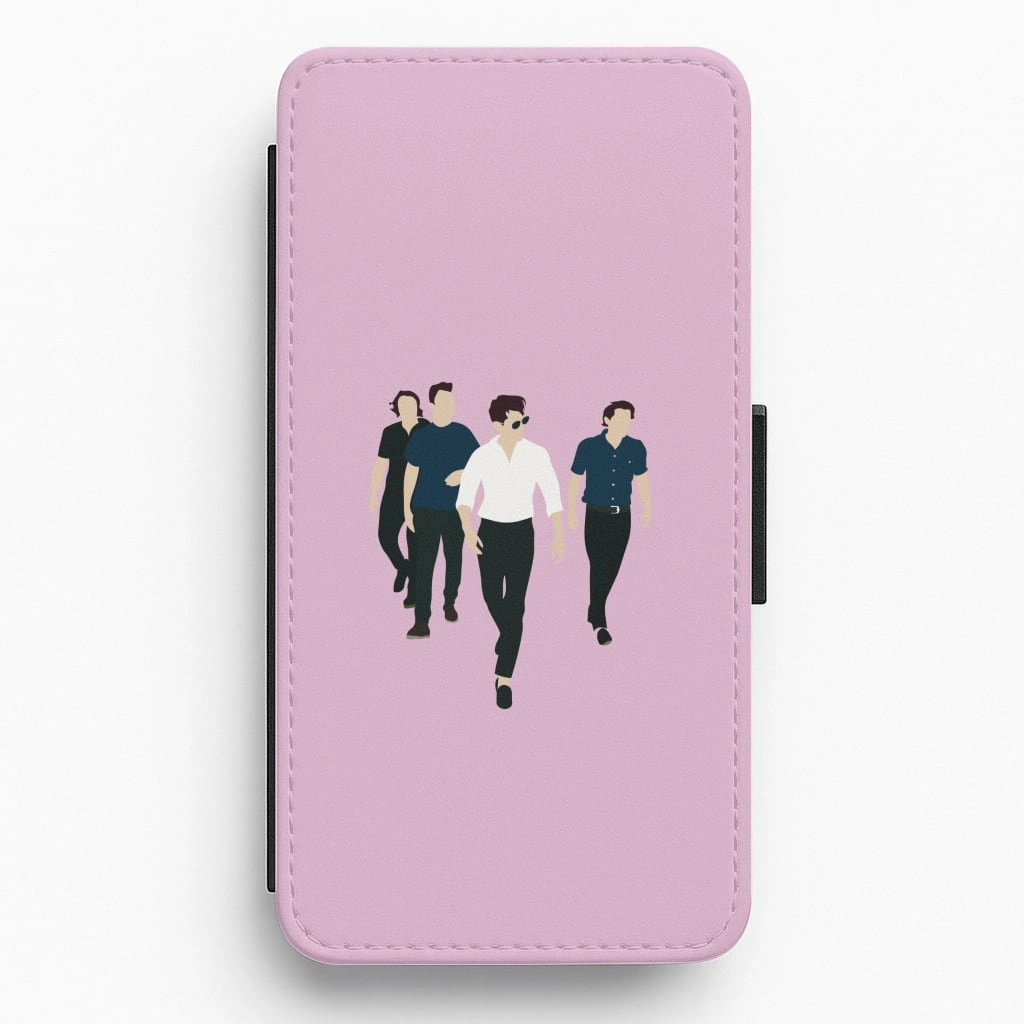 Bold Look Elegant Build Texture Walking Flip / Wallet Phone Case