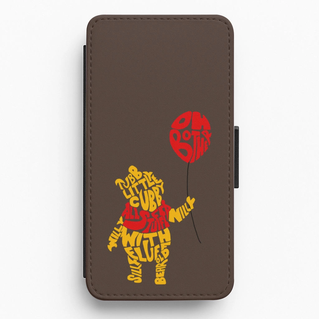 Trendy Texture Finish Fashion Texture Winnie In Words Flip / Wallet Phone Case