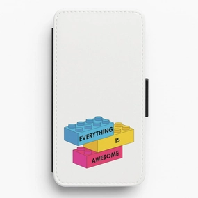 Everything Is Awesome Bricks Flip / Wallet Phone Case Practical Accessory