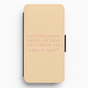 Everything Magical Happens Flip / Wallet Phone Case Strong Corners Protective Layer