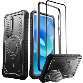 Rugged Build Durable Protection Layer ExoGuard for Samsung Galaxy S23 FE Case with Screen Protector,Rubber Full-Body Cover Protective Case with Camera Cover and Kickstand Function