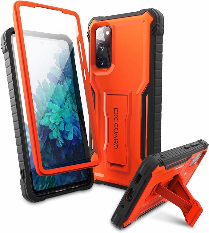 ExoGuard Samsung Galaxy S20 FE 5G Case, Rubber Shockproof Full-Body Cover Case Built-in Screen Protector with Kickstand for Samsung S20 FE 5G Phone Tight Fit Stylish Choice