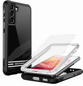 Light Structure Matte Texture Layer ExoGuard Samsung Galaxy S21 Series Case with Screen Protector, Dual Layer Full Body Protection Cover Clear Back S21 Ultra Does not come with a screen protector