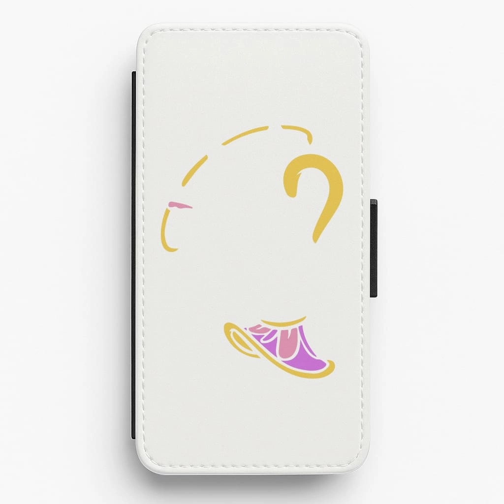 Elegant Texture Faceless Chip Teacup - Disney Flip / Wallet Phone Case