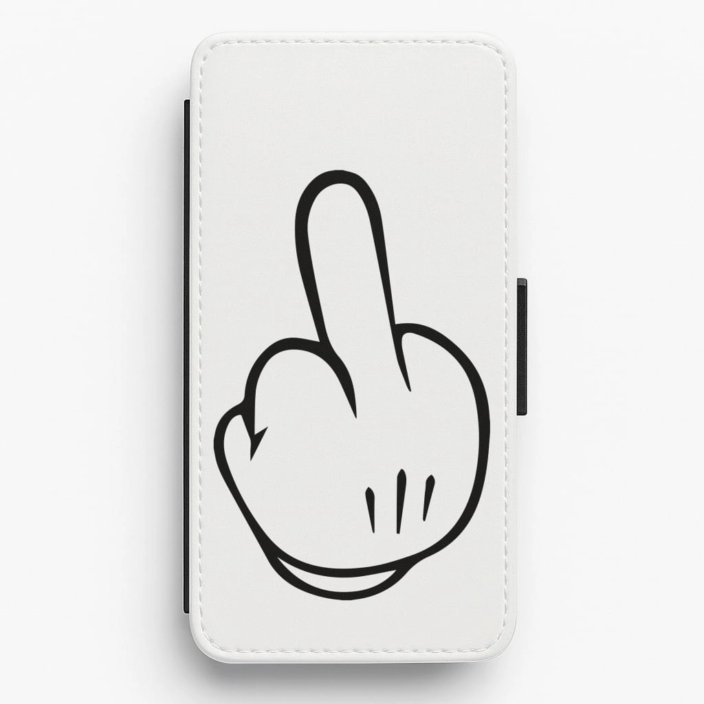 Rugged Build Texture Fairytale Mouse Middle Finger Flip / Wallet Phone Case