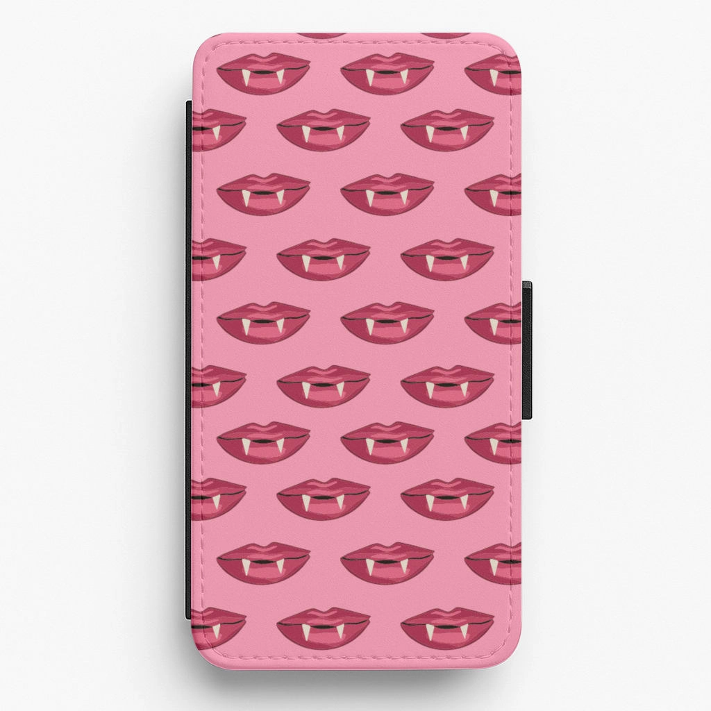 Smooth Grip Modern Grip Design Fangs - Halloween Flip / Wallet Phone Case