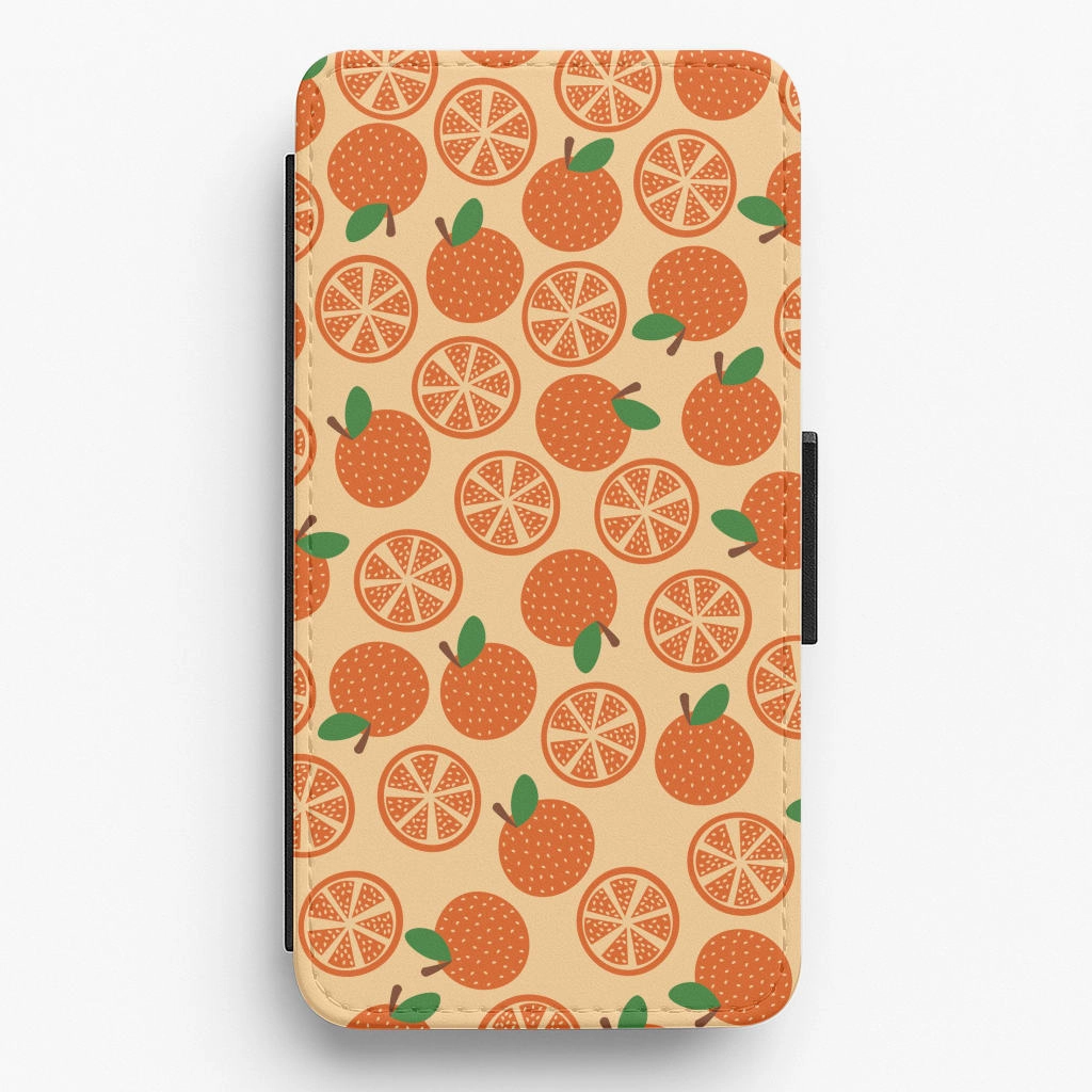 Flexible Edge Texture Textured Oranges Pattern  Flip / Wallet Phone Case