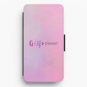 Comfort touch Protective Look Gay Over Straight - Trisha Paytas Flip / Wallet Phone Case