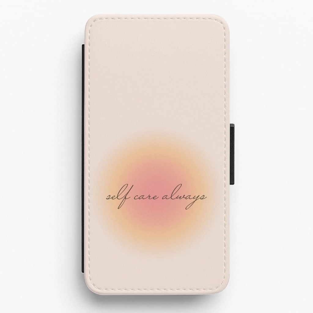 Hybrid Pattern Fashionable Texture Self Care Always Flip / Wallet Phone Case
