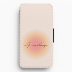Hybrid Pattern Fashionable Texture Self Care Always Flip / Wallet Phone Case