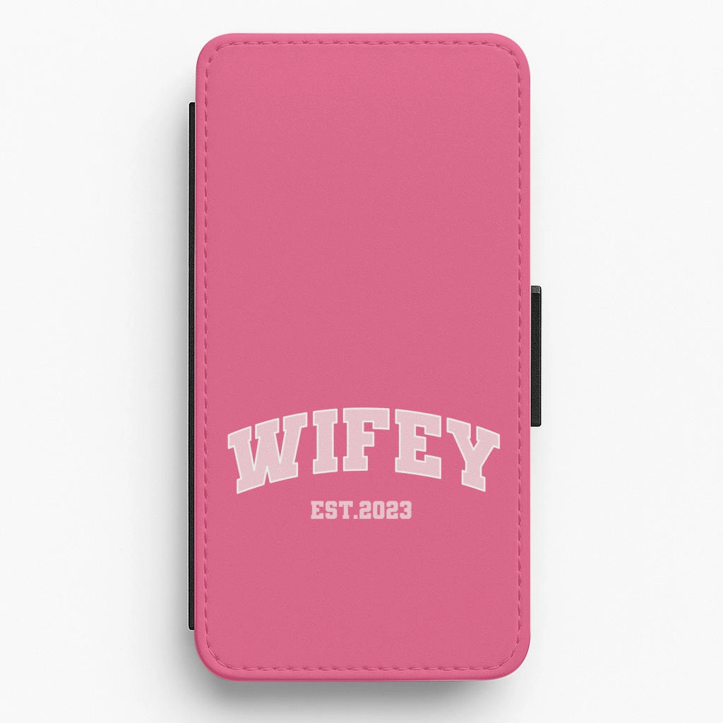Wear resistant Compact Build Wifey - Bridal Flip / Wallet Phone Case