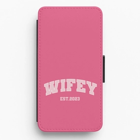 Wear resistant Compact Build Wifey - Bridal Flip / Wallet Phone Case