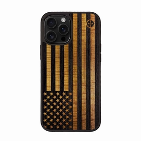 Old Glory on Koa | iPhone Case Elegant Surface Texture Soft Touching