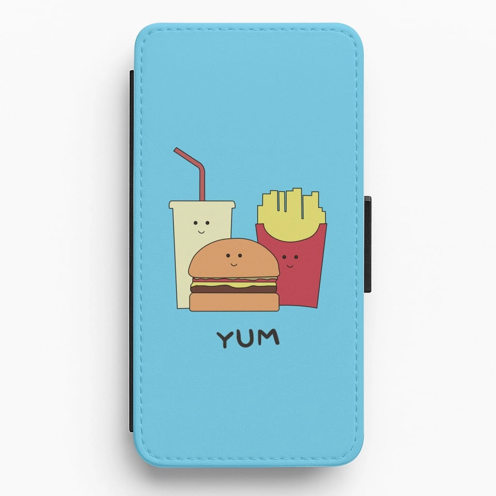 Anti glare Fast Food Meal - Fast Food Patterns Flip / Wallet Phone Case