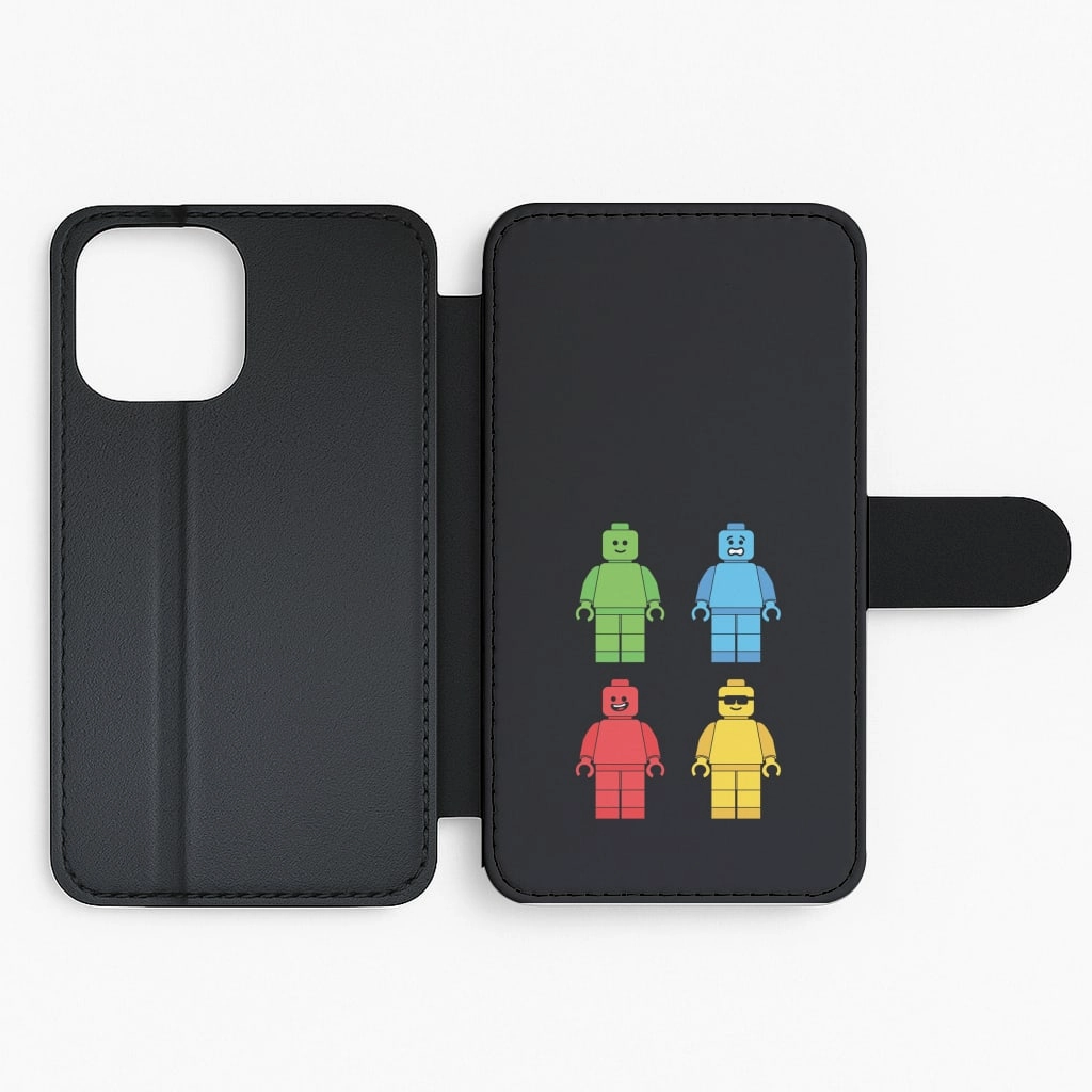 Bricks Figures Rainbow Flip / Wallet Phone Case Soft Layer Texture