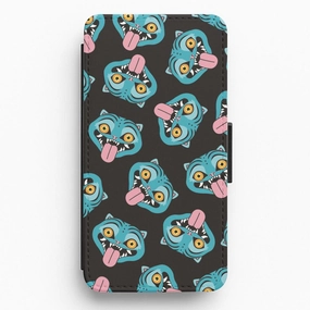 Premium Look Refined Edge Demon Cat Pattern Flip / Wallet Phone Case