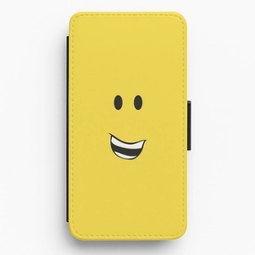 Yellow Face Flip / Wallet Phone Case Minimal Aesthetic Color Layer