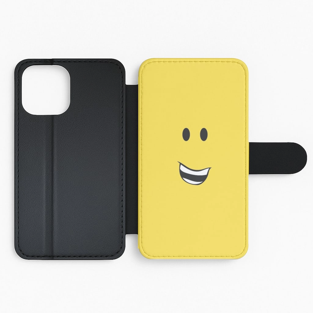 Flexible Layer Design Yellow Face Flip / Wallet Phone Case