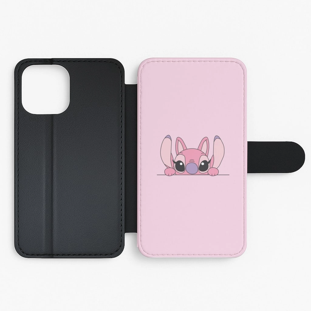 Angel Leaning - Pink Alien Flip / Wallet Phone Case premium design Youth Style