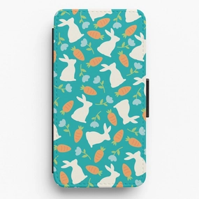 Bunnies And Carrots - Easter Patterns Flip / Wallet Phone Case Premium Surface Texture Soft Protection Edge