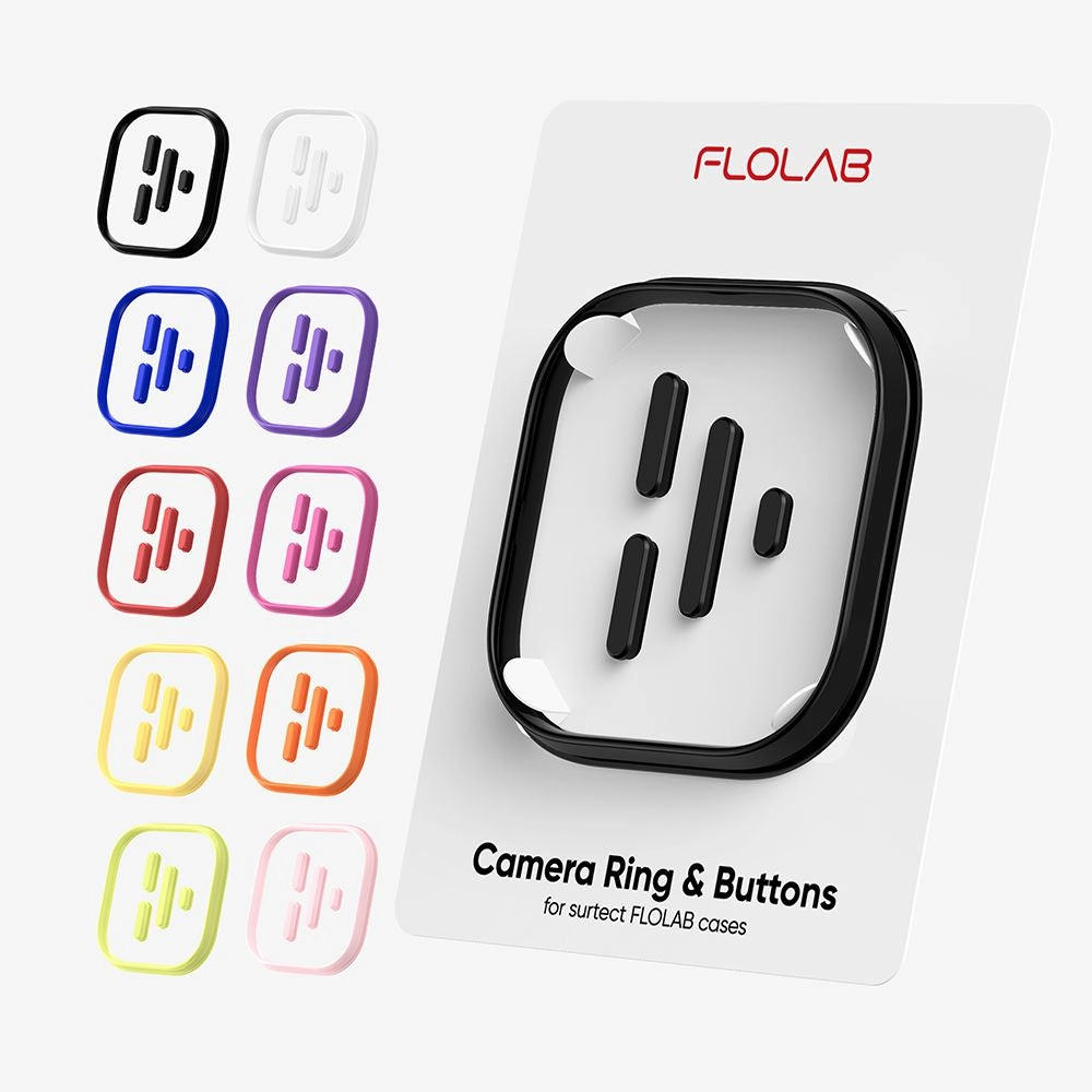 Ultra Fit Screen Guard Plus FLOLAB Camera Ring & Buttons Set for iPhone 16 Surtect Series