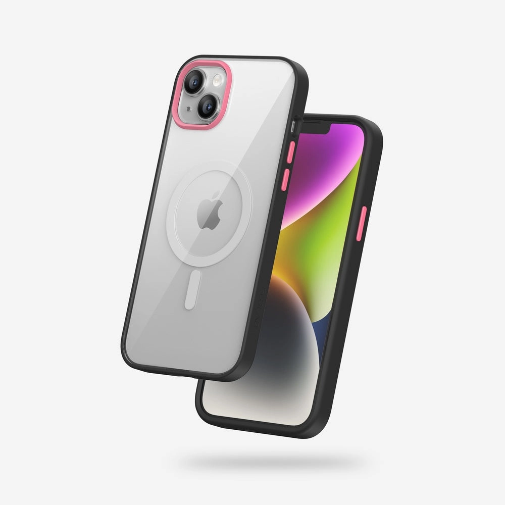 Tempered Glass Guard Tempered Shield FLOLAB Surtect Tri-Fusion MagSafe Compatible Case  iPhone 14 Series (Black Clear)