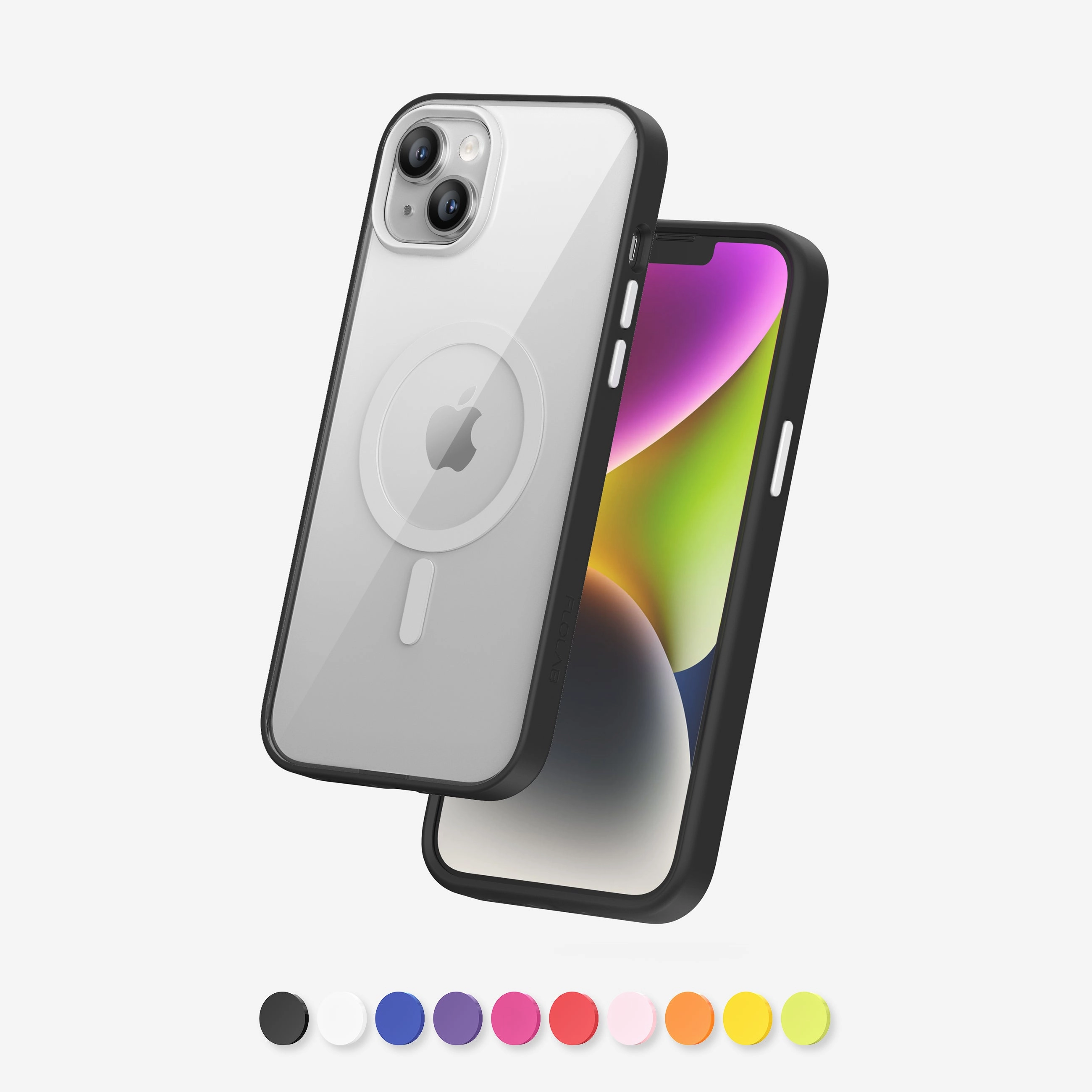 Device Armor HD Screen Protection FLOLAB Surtect Tri-Fusion MagSafe Compatible Case  iPhone 14 Series (Black Clear)