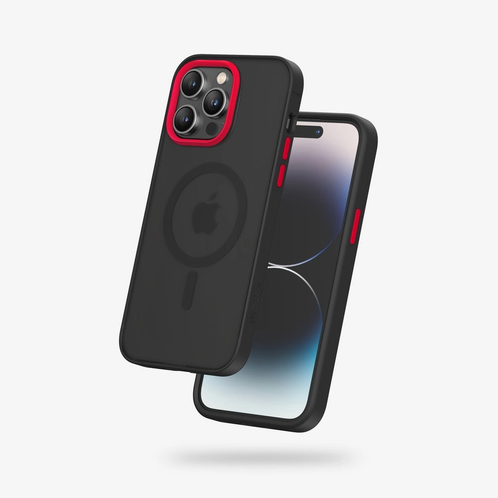 FLOLAB Surtect Tri-Fusion MagSafe Compatible Case  iPhone 14 Series (Stealth Black Frost) Fingerprint Block