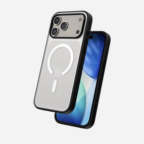 FLOLAB Surtect Tri-Fusion MagSafe Compatible Case  iPhone 17 Series (Black Frost White Ring) Nano Coating Film