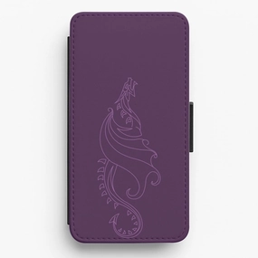 Elegant Finish Minimal Detail Flying Dragon - Dragon Patterns Flip / Wallet Phone Case