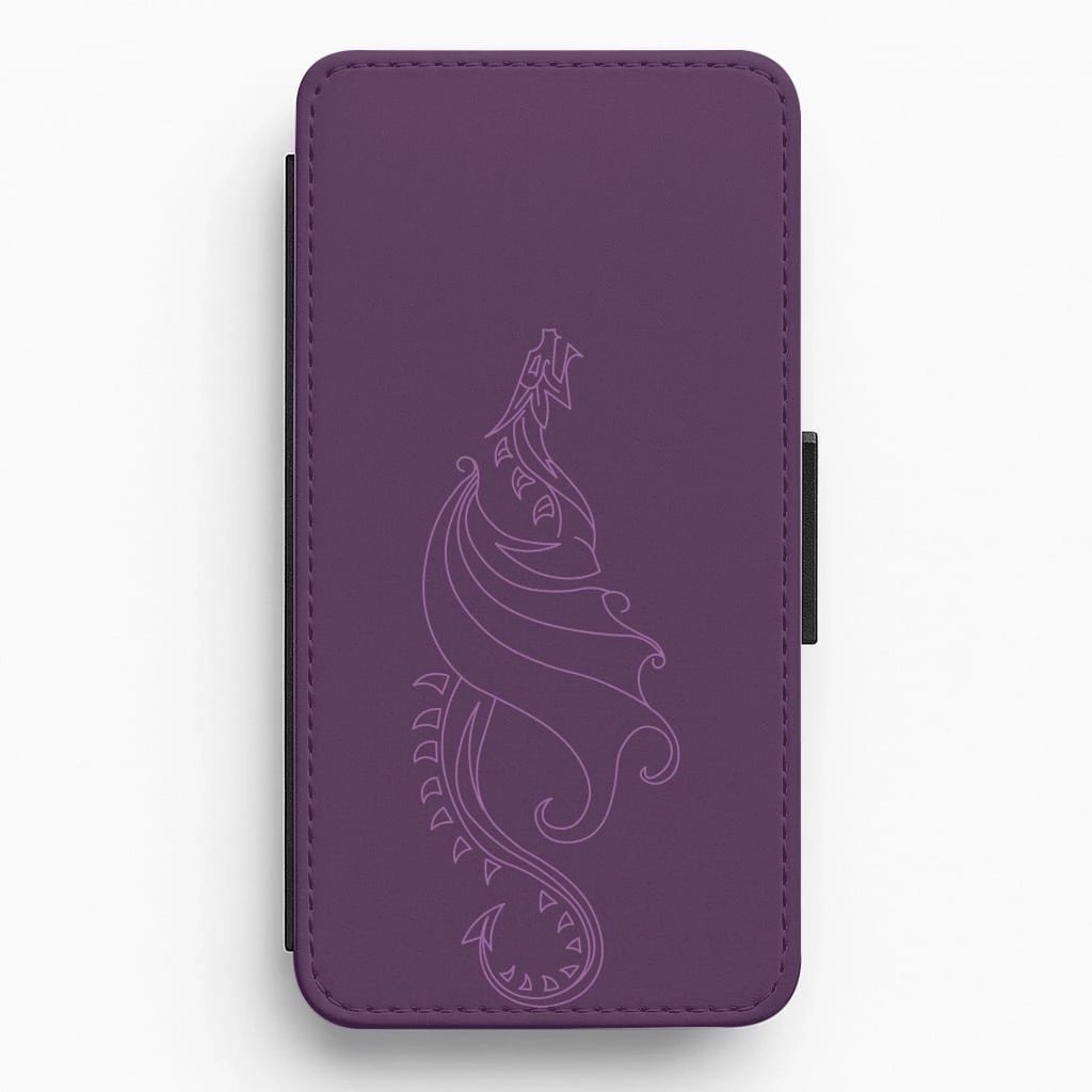 Elegant Finish Minimal Detail Flying Dragon - Dragon Patterns Flip / Wallet Phone Case