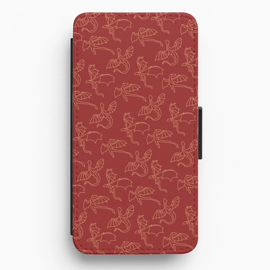 Flying Dragons - Dragon Patterns Flip / Wallet Phone Case Soft edges Daily Durability