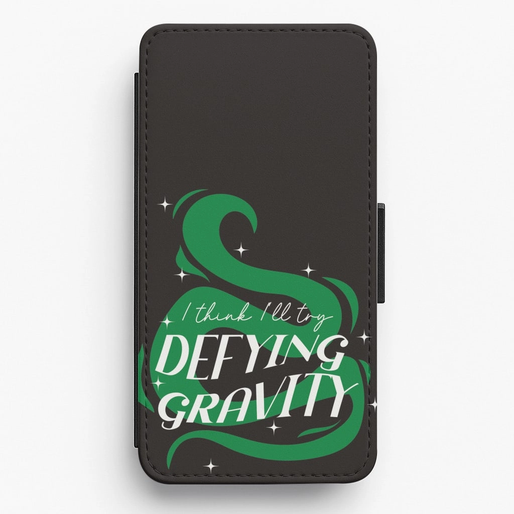 I Think I'll Try Defying Gravity Flip / Wallet Phone Case Premium Build Layer