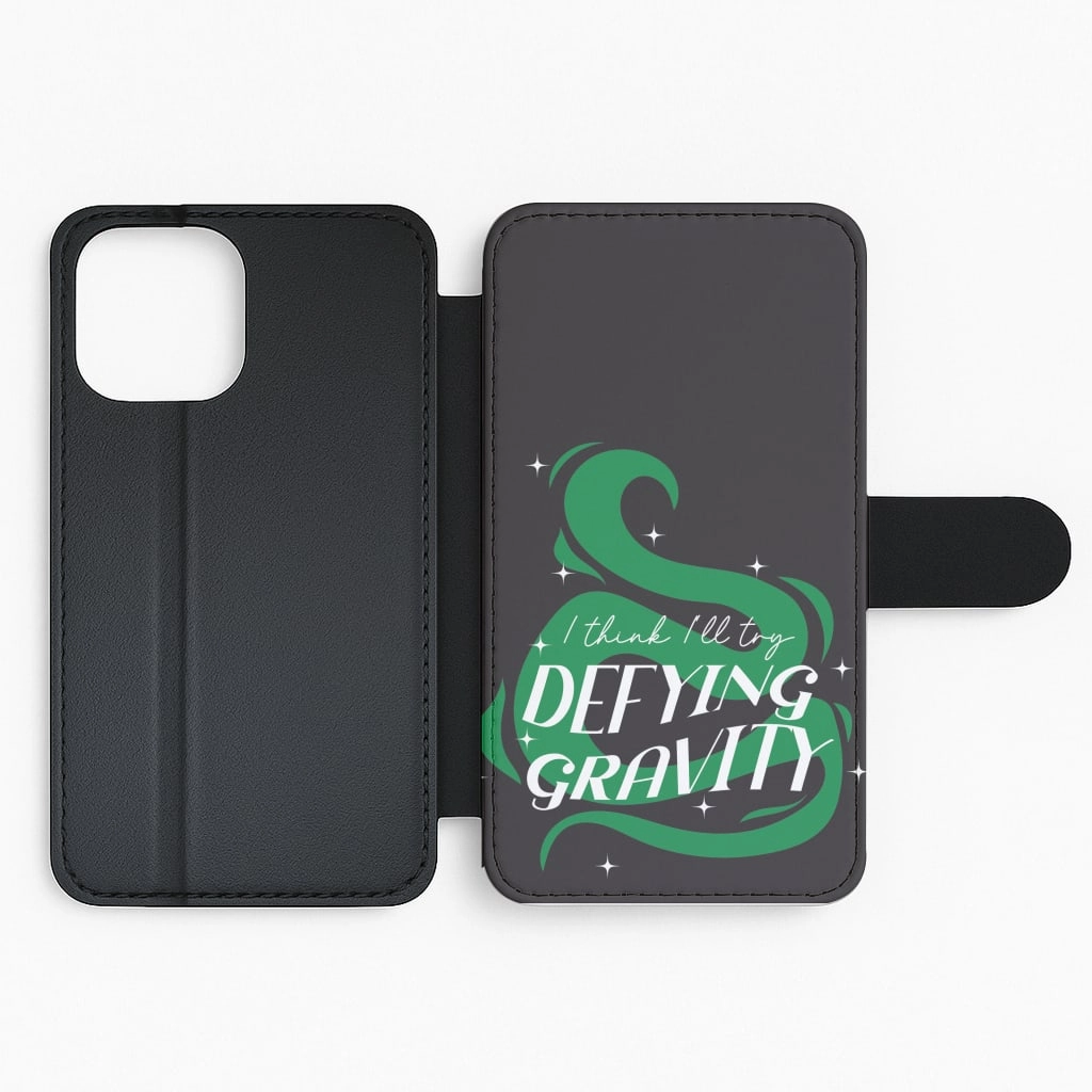 I Think I'll Try Defying Gravity Flip / Wallet Phone Case High-End Detail Luxury Surface Layer