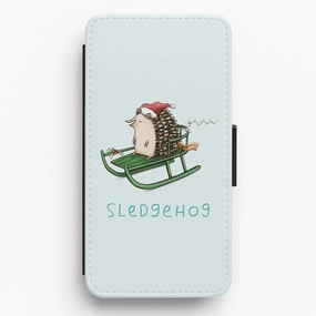 Strong Outline Christmas Jumper Pattern Gingerbread Man Flip / Wallet Phone Case