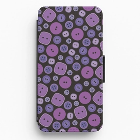 Custom Fit Button Pattern Flip / Wallet Phone Case