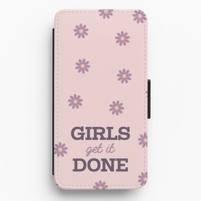 Soft Feelings Girls Get It Done  Flip / Wallet Phone Case