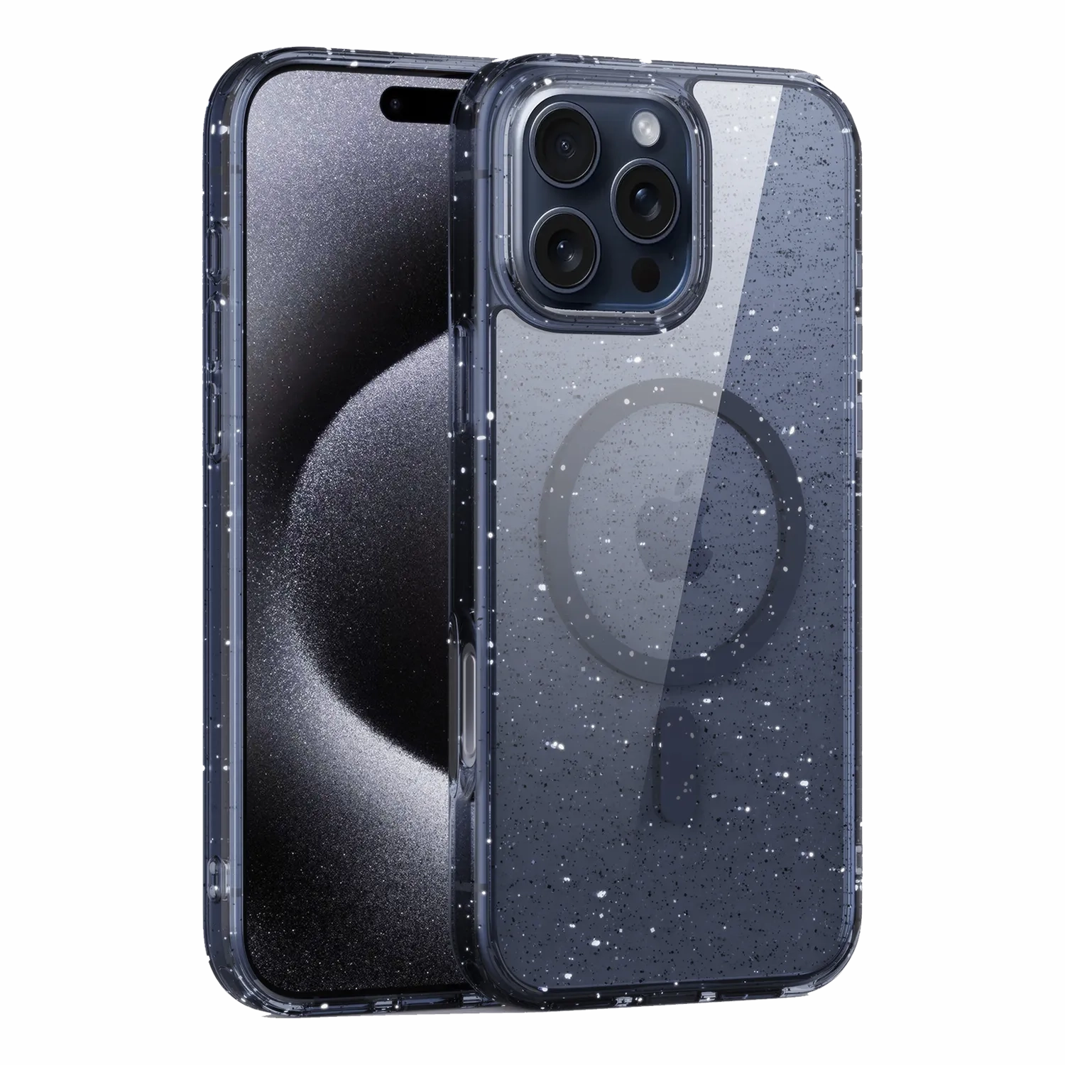 Shockproof Corners TPU Material Glitter iPhone 16 Pro Max Case with MagSafe