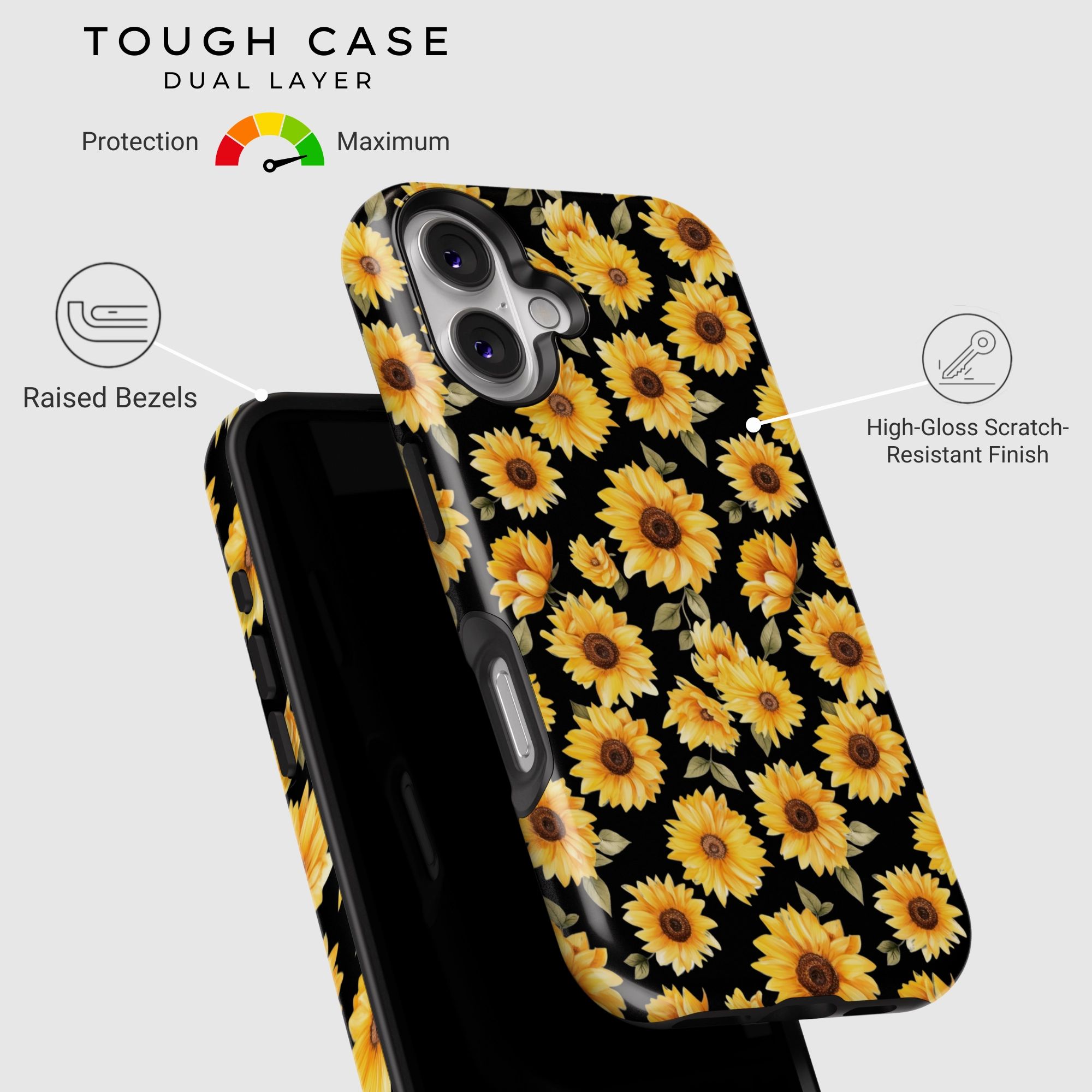 Golden Sunflower Stylish Detail Layer Hand Feel