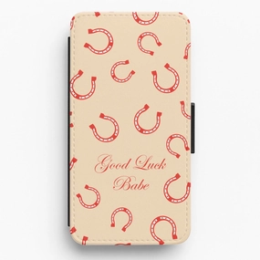 Slim Feel Good Luck Babe Horseshoe Flip / Wallet Phone Case