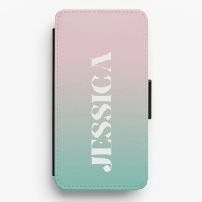 Rugged Edge Texture Impact Guard Gradient Personalised Name Flip / Wallet Phone Case