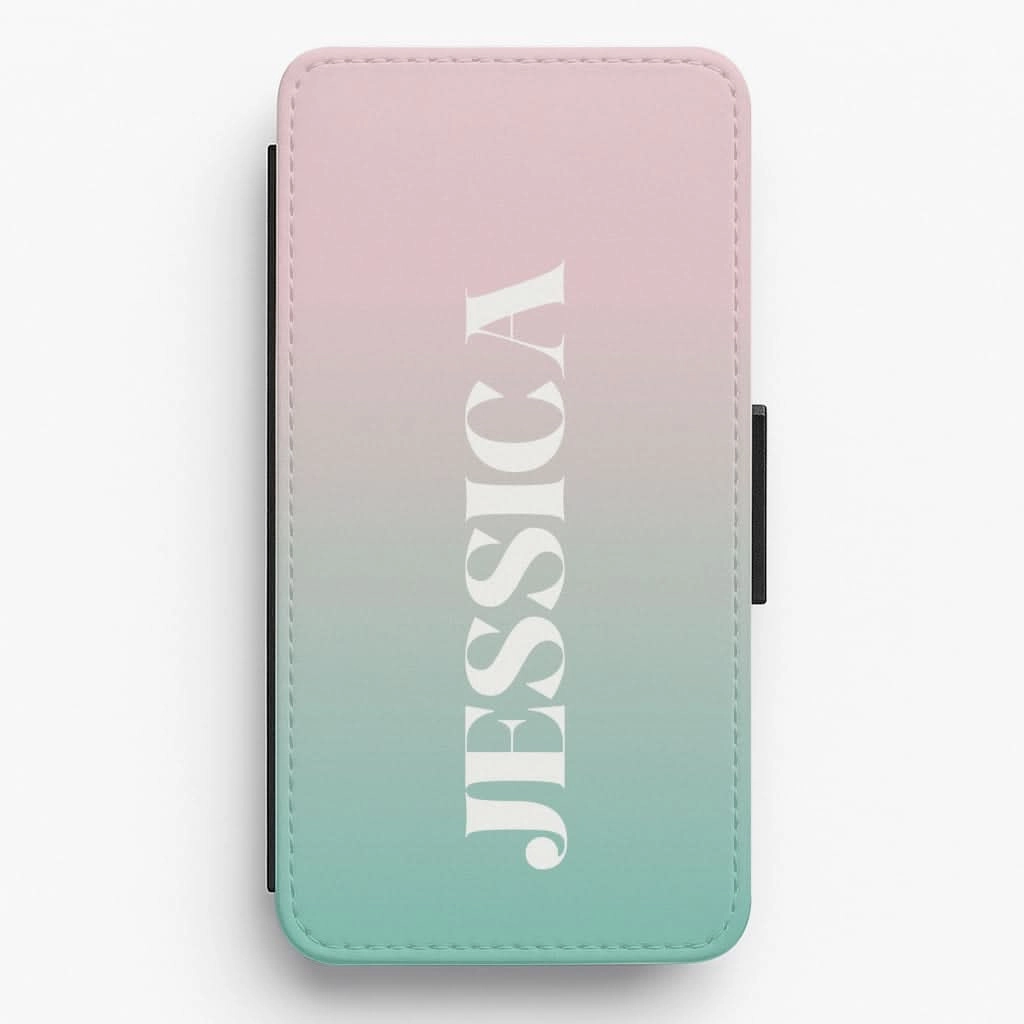 Rugged Edge Texture Impact Guard Gradient Personalised Name Flip / Wallet Phone Case