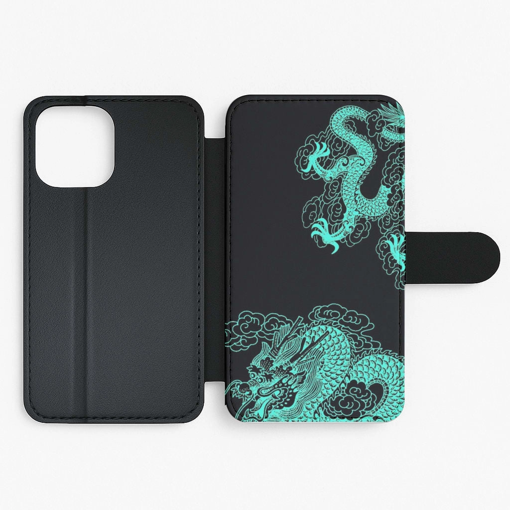 Green Dragon Flip / Wallet Phone Case Modern Build Comfort touch