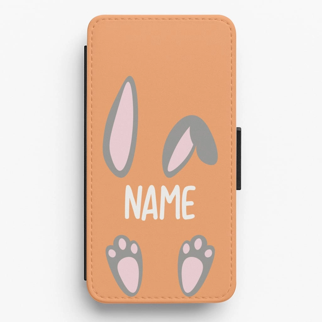 Elegant Pattern Stylish Detail Layer Grey Bunny Personalised Flip / Wallet Phone Case