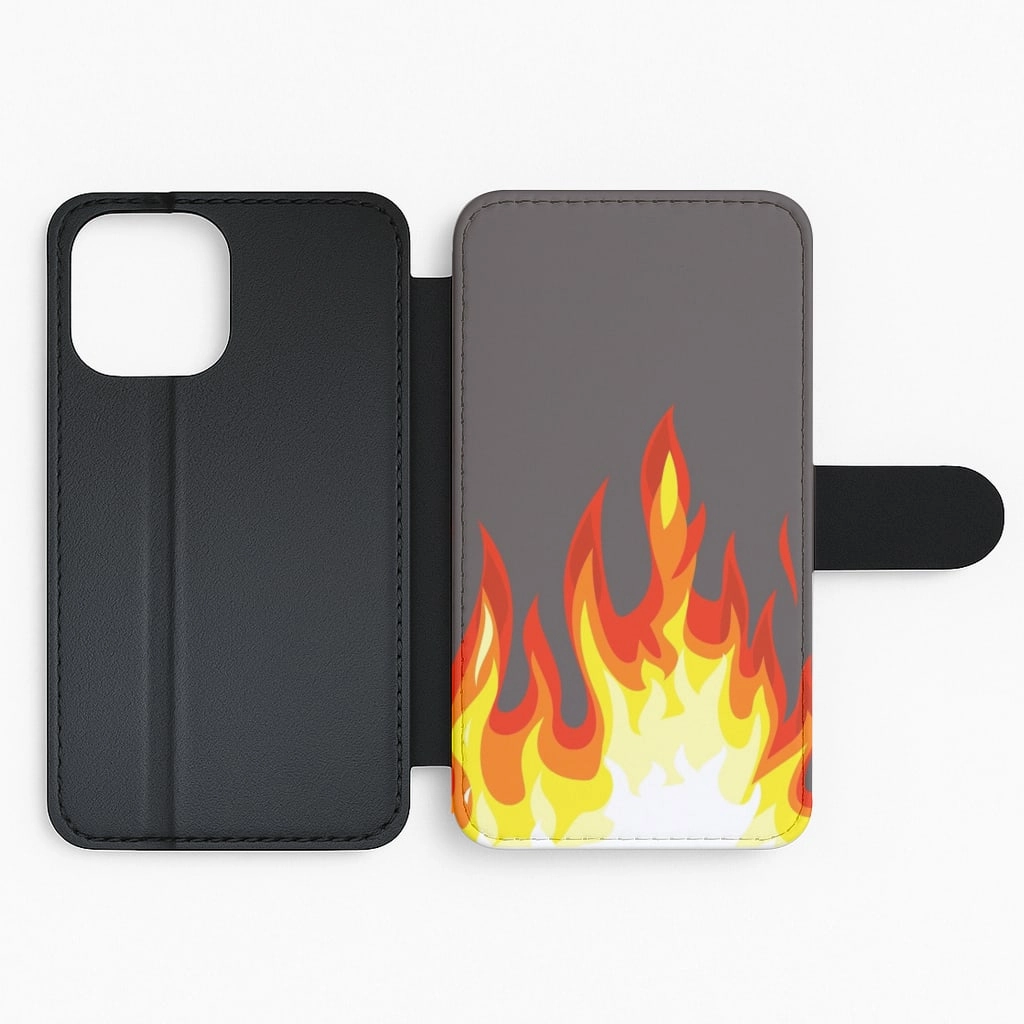 Soft Edge Look Grey Flame Flip / Wallet Phone Case
