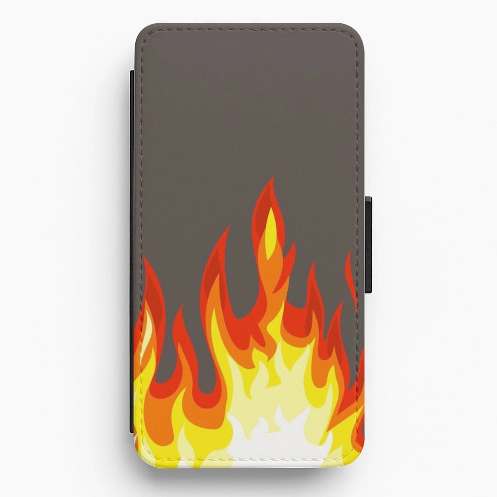 Grey Flame Flip / Wallet Phone Case Rugged Edge Texture