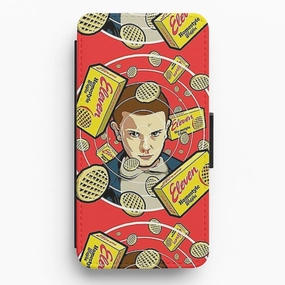 Eleven and Waffles Flip / Wallet Phone Case Hybrid Pattern Design