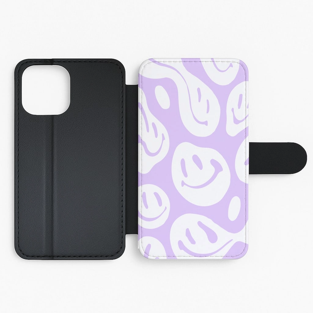 Trippn Smiley - Purple Flip / Wallet Phone Case Modern Pattern Style Drop Defense